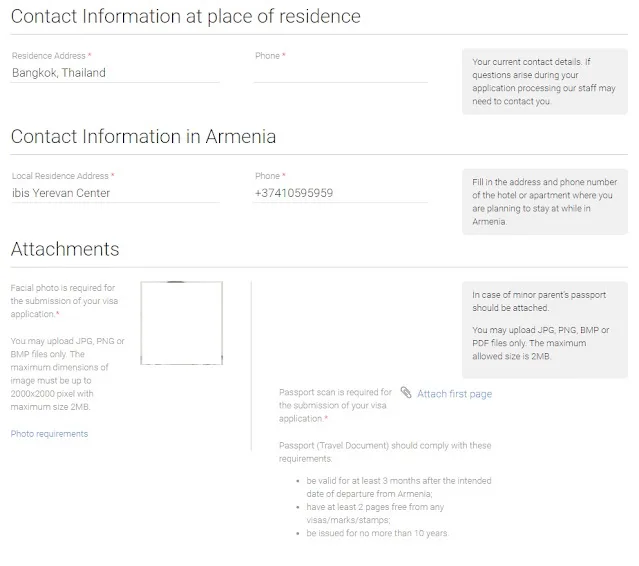 Information for E-visa Armenia