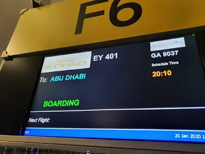 EY401 BKK-AUH (Bangkok- Abu Dhabi by B773) Business Class