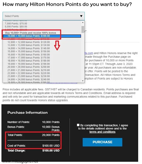 อัตราซื้อคะแนน Hilton Honors ในช่วงเรทดีที่สุด