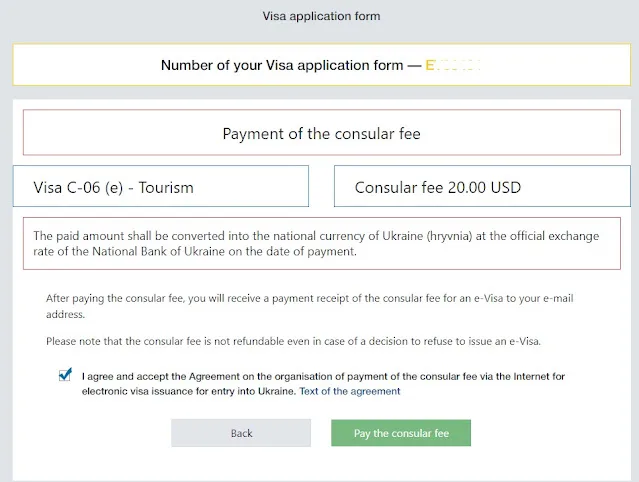 ค่าทำวีซ่ายูเครน E-Visa Ukraine fee