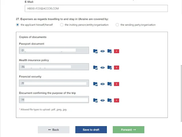 อัพโหลดเอกสารทำวีซ่ายูเครน Upload documents for E-Visa Ukraine